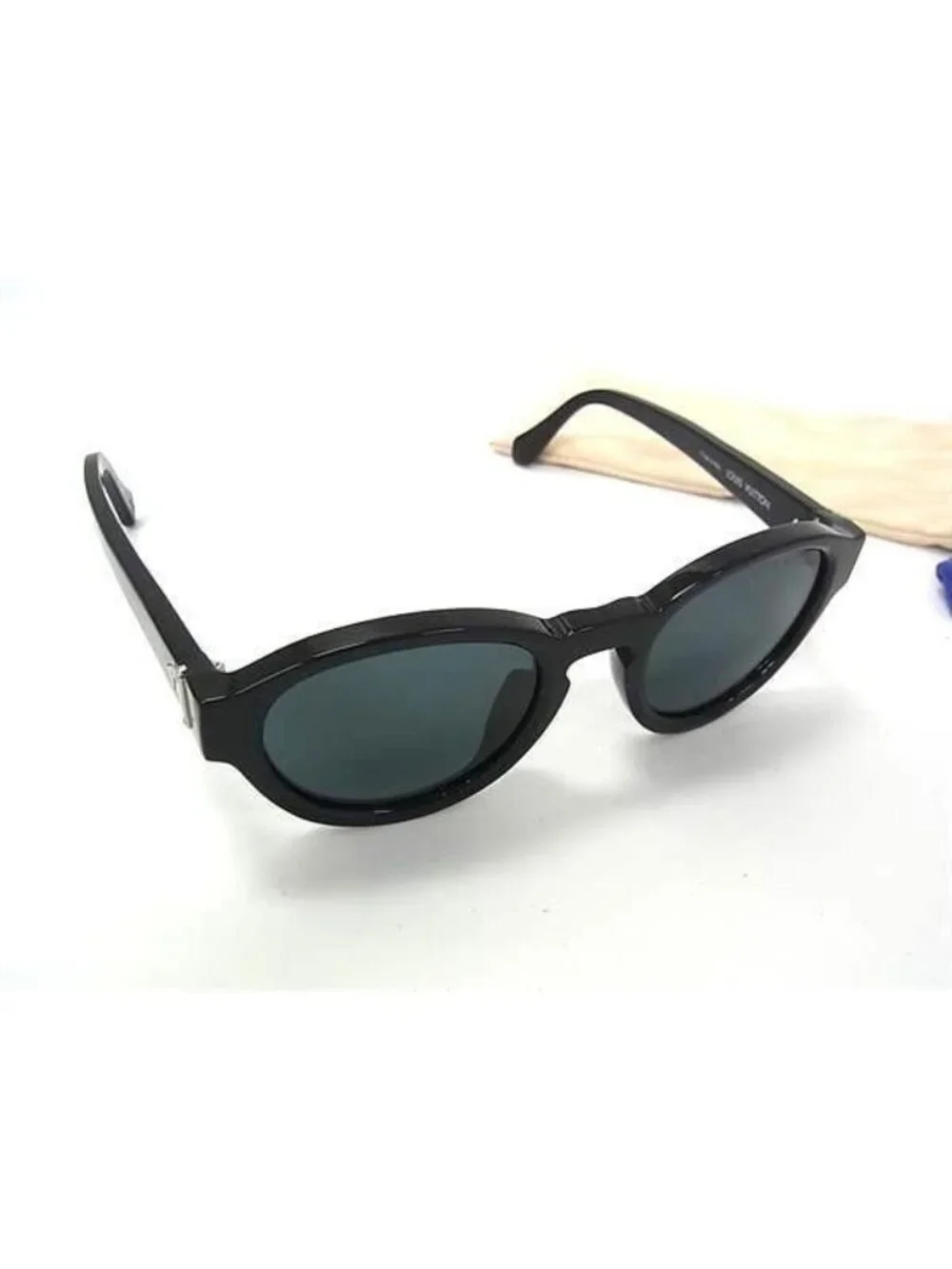 Louis Vuitton Sunglasses LV Glide Round Black Acetate Metal Eyewear